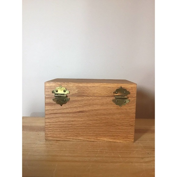 Vintage Hinged Wood Recipe Box Eagle Brand 125th Anniversary 1852-1982 - Picture 6 of 10